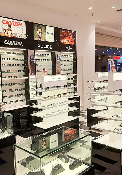 small optical shop counter design