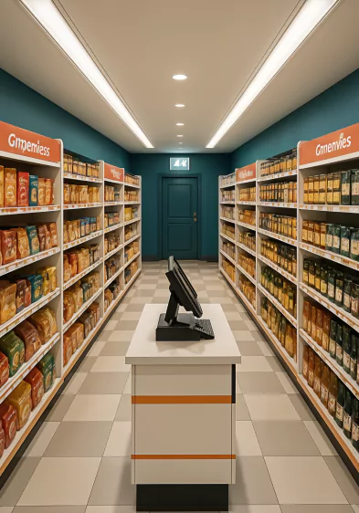 Small departmental store design