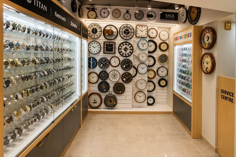watch and clock store showcase